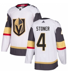 Youth Adidas Vegas Golden Knights #4 Clayton Stoner Authentic White Away NHL Jersey