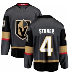 Youth Vegas Golden Knights #4 Clayton Stoner Authentic Black Home Fanatics Branded Breakaway NHL Jersey