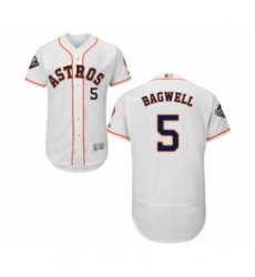 Men's Houston Astros #5 Jeff Bagwell White Home Flex Base Authentic Collection 2019 World Series Bound Baseball Jersey