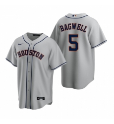 Men's Nike Houston Astros #5 Jeff Bagwell Gray Road Stitched Baseball Jersey