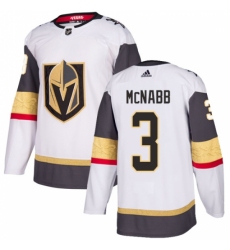 Men's Adidas Vegas Golden Knights #3 Brayden McNabb Authentic White Away NHL Jersey