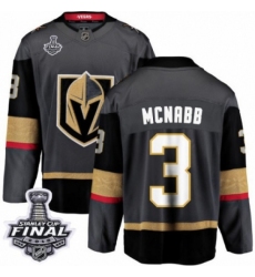 Men's Vegas Golden Knights #3 Brayden McNabb Authentic Black Home Fanatics Branded Breakaway 2018 Stanley Cup Final NHL Jersey