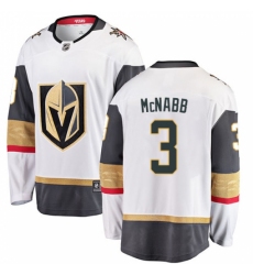 Men's Vegas Golden Knights #3 Brayden McNabb Authentic White Away Fanatics Branded Breakaway NHL Jersey