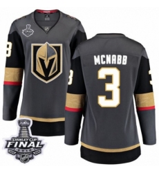 Women's Vegas Golden Knights #3 Brayden McNabb Authentic Black Home Fanatics Branded Breakaway 2018 Stanley Cup Final NHL Jersey