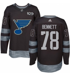 Men's Adidas St. Louis Blues #78 Beau Bennett Authentic Black 1917-2017 100th Anniversary NHL Jersey