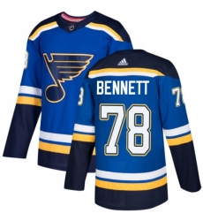 Men's Adidas St. Louis Blues #78 Beau Bennett Authentic Royal Blue Home NHL Jersey