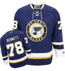 Men's Reebok St. Louis Blues #78 Beau Bennett Premier Navy Blue Third NHL Jersey