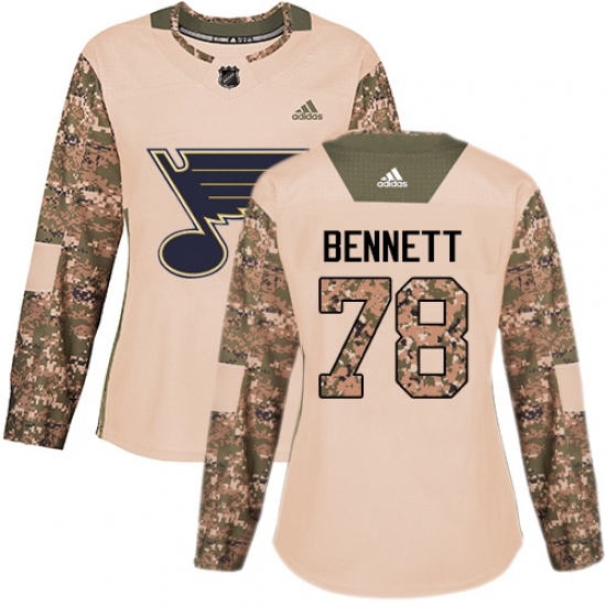 Women's Adidas St. Louis Blues #78 Beau Bennett Authentic Camo Veterans Day Practice NHL Jersey Women's Adidas St. Louis Blues #78 Beau Bennett Authentic Camo Veterans Day Practice NHL Jersey