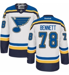 Women's Reebok St. Louis Blues #78 Beau Bennett Authentic White Away NHL Jersey