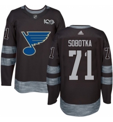 Men's Adidas St. Louis Blues #71 Vladimir Sobotka Authentic Black 1917-2017 100th Anniversary NHL Jersey