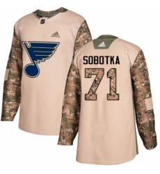 Men's Adidas St. Louis Blues #71 Vladimir Sobotka Authentic Camo Veterans Day Practice NHL Jersey