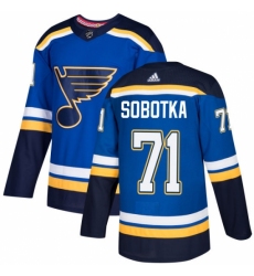 Men's Adidas St. Louis Blues #71 Vladimir Sobotka Authentic Royal Blue Home NHL Jersey