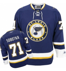 Men's Reebok St. Louis Blues #71 Vladimir Sobotka Premier Navy Blue Third NHL Jersey
