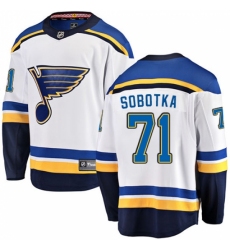 Men's St. Louis Blues #71 Vladimir Sobotka Fanatics Branded White Away Breakaway NHL Jersey