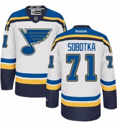 Women's Reebok St. Louis Blues #71 Vladimir Sobotka Authentic White Away NHL Jersey