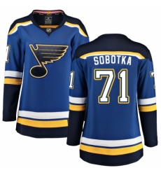 Women's St. Louis Blues #71 Vladimir Sobotka Fanatics Branded Royal Blue Home Breakaway NHL Jersey