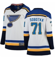 Women's St. Louis Blues #71 Vladimir Sobotka Fanatics Branded White Away Breakaway NHL Jersey