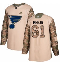 Men's Adidas St. Louis Blues #61 Wade Megan Authentic Camo Veterans Day Practice NHL Jersey