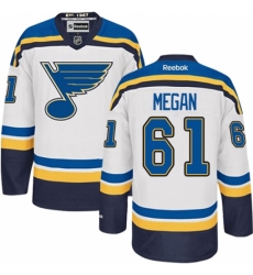 Men's Reebok St. Louis Blues #61 Wade Megan Authentic White Away NHL Jersey