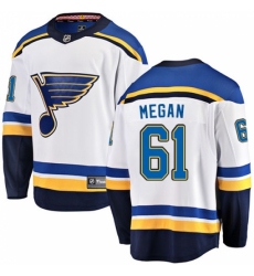 Men's St. Louis Blues #61 Wade Megan Fanatics Branded White Away Breakaway NHL Jersey
