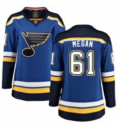 Women's St. Louis Blues #61 Wade Megan Fanatics Branded Royal Blue Home Breakaway NHL Jersey