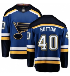 Men's St. Louis Blues #40 Carter Hutton Fanatics Branded Royal Blue Home Breakaway NHL Jersey