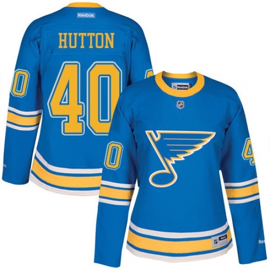 Women's Reebok St. Louis Blues #40 Carter Hutton Authentic Blue 2017 Winter Classic NHL Jersey Women's Reebok St. Louis Blues #40 Carter Hutton Authentic Blue 2017 Winter Classic NHL Jersey
