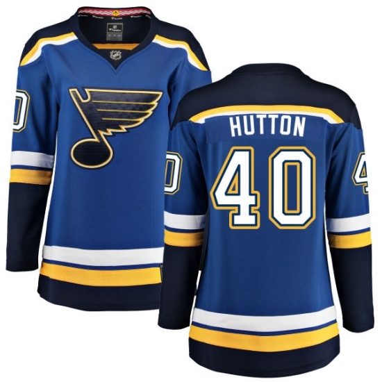 Women's St. Louis Blues #40 Carter Hutton Fanatics Branded Royal Blue Home Breakaway NHL Jersey Women's St. Louis Blues #40 Carter Hutton Fanatics Branded Royal Blue Home Breakaway NHL Jersey