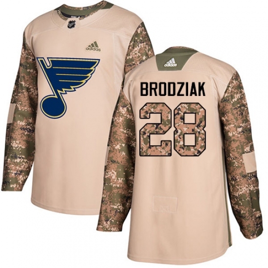 Men's Adidas St. Louis Blues #28 Kyle Brodziak Authentic Camo Veterans Day Practice NHL Jersey Men's Adidas St. Louis Blues #28 Kyle Brodziak Authentic Camo Veterans Day Practice NHL Jersey