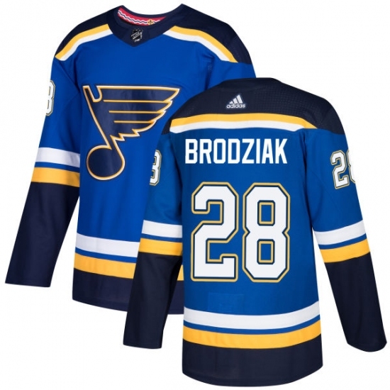 Men's Adidas St. Louis Blues #28 Kyle Brodziak Authentic Royal Blue Home NHL Jersey Men's Adidas St. Louis Blues #28 Kyle Brodziak Authentic Royal Blue Home NHL Jersey