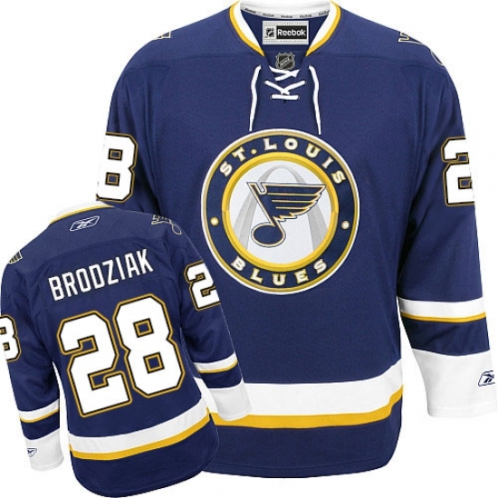 Women's Reebok St. Louis Blues #28 Kyle Brodziak Authentic Navy Blue Third NHL Jersey Women's Reebok St. Louis Blues #28 Kyle Brodziak Authentic Navy Blue Third NHL Jersey