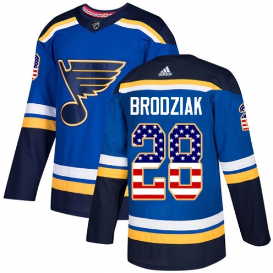Youth Adidas St. Louis Blues #28 Kyle Brodziak Authentic Blue USA Flag Fashion NHL Jersey Youth Adidas St. Louis Blues #28 Kyle Brodziak Authentic Blue USA Flag Fashion NHL Jersey