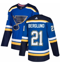 Men's Adidas St. Louis Blues #21 Patrik Berglund Authentic Royal Blue Home NHL Jersey