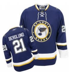 Men's Reebok St. Louis Blues #21 Patrik Berglund Premier Navy Blue Third NHL Jersey