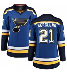 Women's St. Louis Blues #21 Patrik Berglund Fanatics Branded Royal Blue Home Breakaway NHL Jersey