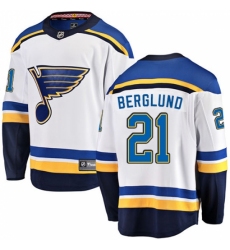 Youth St. Louis Blues #21 Patrik Berglund Fanatics Branded White Away Breakaway NHL Jersey