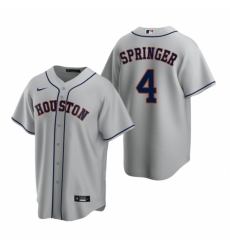 Men's Nike Houston Astros #4 George Springer Gray Road Stitched Baseball Jersey