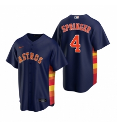 Men's Nike Houston Astros #4 George Springer Navy Alternate Stitched Baseball Jersey