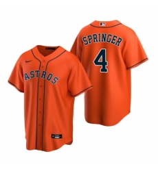 Men's Nike Houston Astros #4 George Springer Orange Alternate Stitched Baseball Jersey
