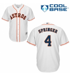 Women's Majestic Houston Astros #4 George Springer Replica White Home Cool Base MLB Jersey