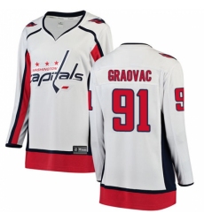 Women's Washington Capitals #91 Tyler Graovac Fanatics Branded White Away Breakaway NHL Jersey