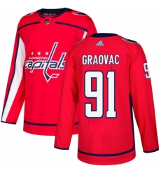 Youth Adidas Washington Capitals #91 Tyler Graovac Premier Red Home NHL Jersey