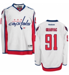 Youth Reebok Washington Capitals #91 Tyler Graovac Authentic White Away NHL Jersey
