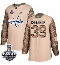 Men's Adidas Washington Capitals #39 Alex Chiasson Authentic Camo Veterans Day Practice 2018 Stanley Cup Final NHL Jersey