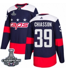 Men's Adidas Washington Capitals #39 Alex Chiasson Authentic Navy Blue 2018 Stadium Series 2018 Stanley Cup Final Champions NHL Jersey