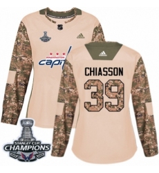 Women's Adidas Washington Capitals #39 Alex Chiasson Authentic Camo Veterans Day Practice 2018 Stanley Cup Final Champions NHL Jersey