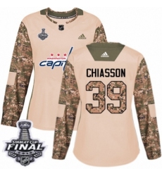 Women's Adidas Washington Capitals #39 Alex Chiasson Authentic Camo Veterans Day Practice 2018 Stanley Cup Final NHL Jersey