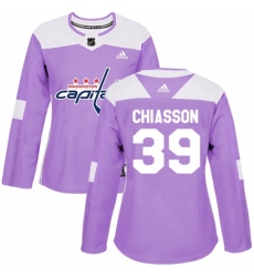 Women's Adidas Washington Capitals #39 Alex Chiasson Authentic Purple Fights Cancer Practice NHL Jersey