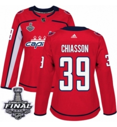 Women's Adidas Washington Capitals #39 Alex Chiasson Authentic Red Home 2018 Stanley Cup Final NHL Jersey