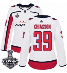Women's Adidas Washington Capitals #39 Alex Chiasson Authentic White Away 2018 Stanley Cup Final NHL Jersey